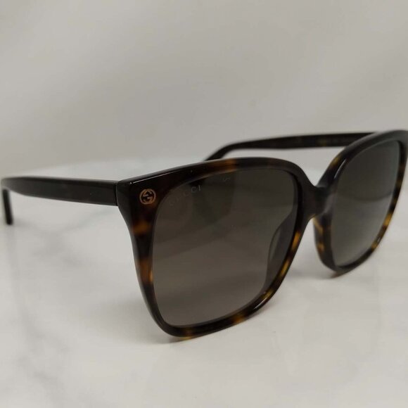 Gucci Women's Dark Havana Oversized Square Sunglasses GG0022s 003 made in Italy - Picture 1 of 11
